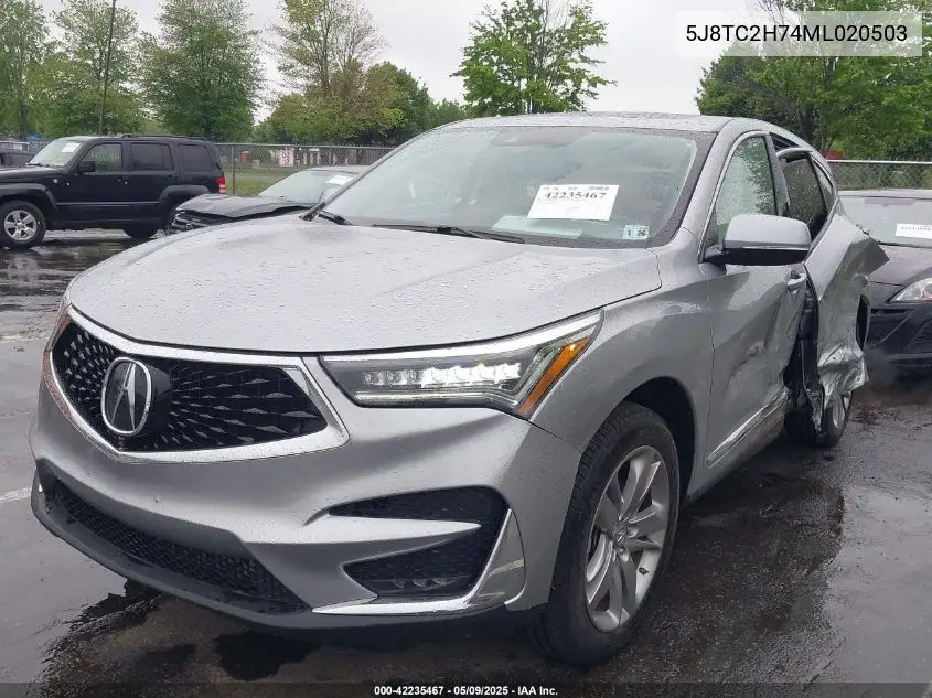 2021 Acura Rdx Advance Package/Pmc Edition VIN: 5J8TC2H74ML020503 Lot: 42235467