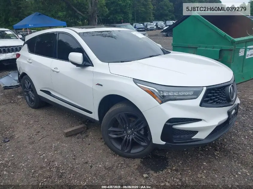 2021 Acura Rdx A-Spec Package VIN: 5J8TC2H60ML039279 Lot: 42572028