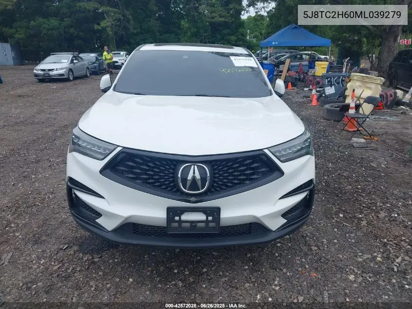 2021 Acura Rdx A-Spec Package VIN: 5J8TC2H60ML039279 Lot: 42572028