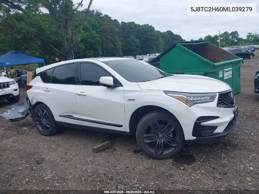 2021 Acura Rdx A-Spec Package VIN: 5J8TC2H60ML039279 Lot: 42572028