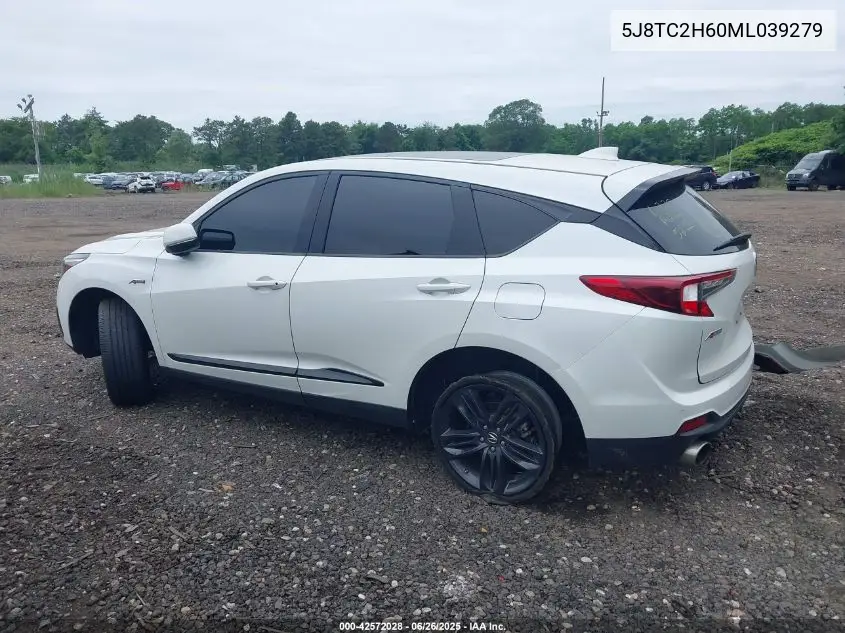 2021 Acura Rdx A-Spec Package VIN: 5J8TC2H60ML039279 Lot: 42572028