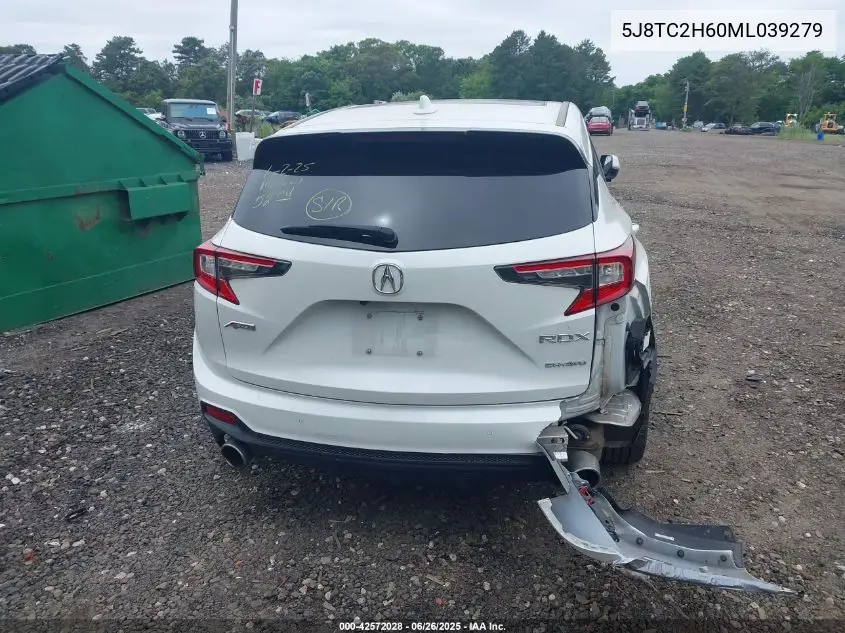 2021 Acura Rdx A-Spec Package VIN: 5J8TC2H60ML039279 Lot: 42572028
