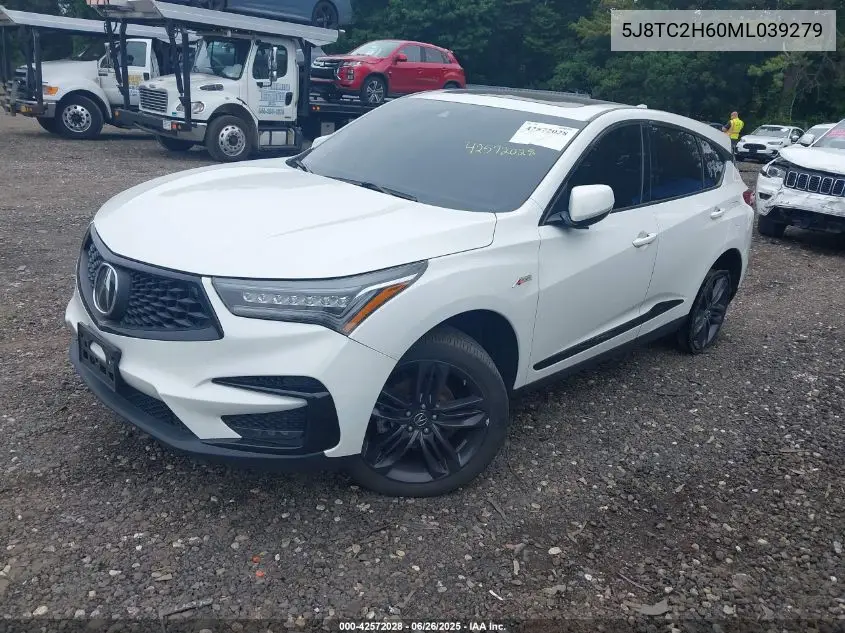 2021 Acura Rdx A-Spec Package VIN: 5J8TC2H60ML039279 Lot: 42572028