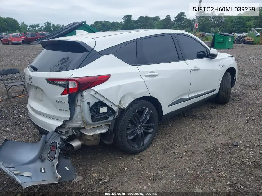 2021 Acura Rdx A-Spec Package VIN: 5J8TC2H60ML039279 Lot: 42572028