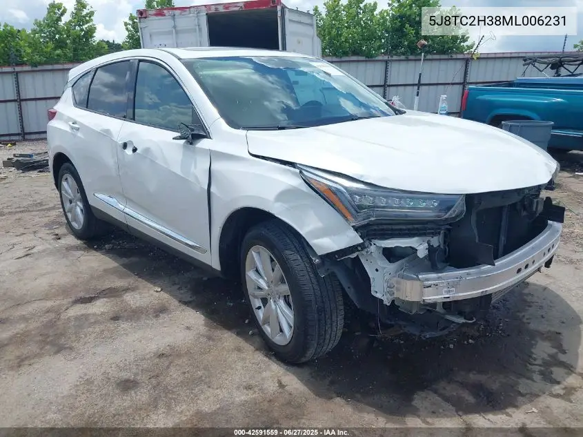 2021 Acura Rdx Standard VIN: 5J8TC2H38ML006231 Lot: 42591559