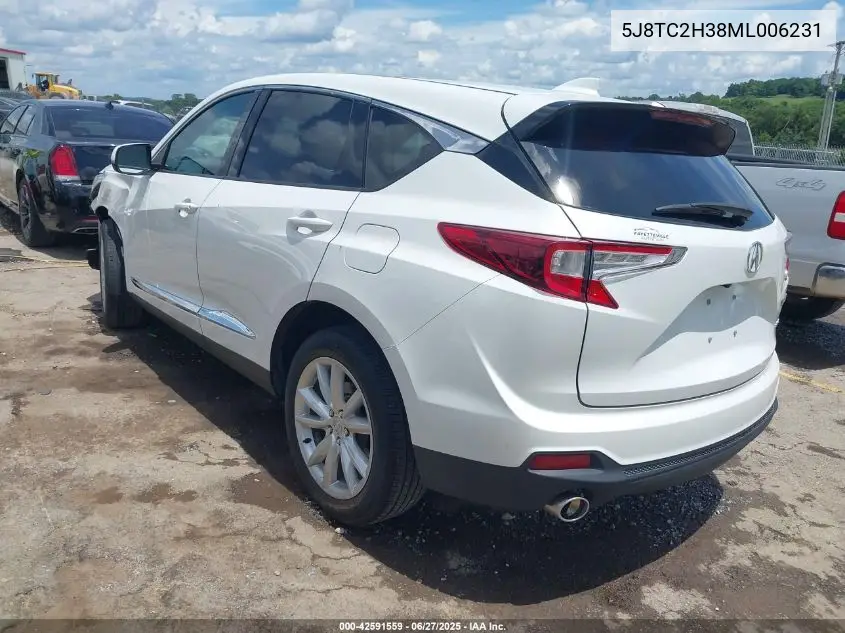 2021 Acura Rdx Standard VIN: 5J8TC2H38ML006231 Lot: 42591559