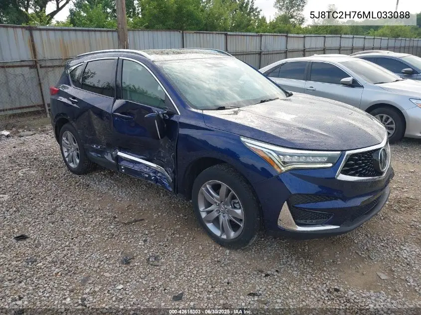 2021 Acura Rdx Advance Package/Pmc Edition VIN: 5J8TC2H76ML033088 Lot: 42615303