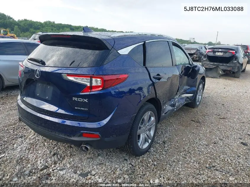 2021 Acura Rdx Advance Package/Pmc Edition VIN: 5J8TC2H76ML033088 Lot: 42615303