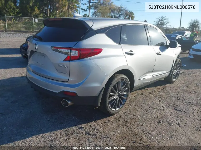 2022 Acura Rdx VIN: 5J8TC2H89NL000578 Lot: 41764096