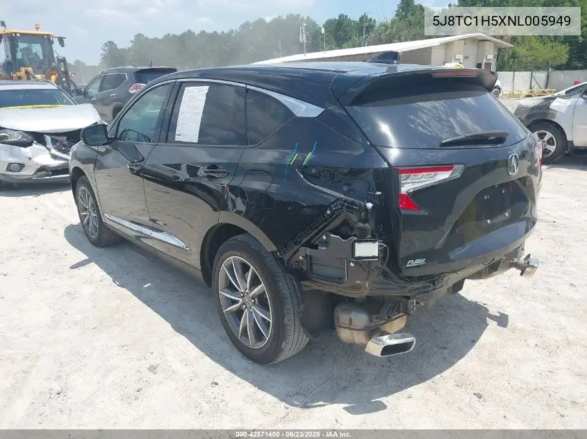 2022 Acura Rdx Technology Package VIN: 5J8TC1H5XNL005949 Lot: 42571450