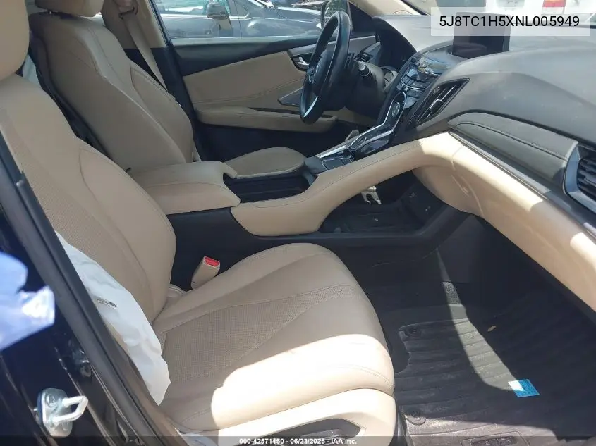 2022 Acura Rdx Technology Package VIN: 5J8TC1H5XNL005949 Lot: 42571450
