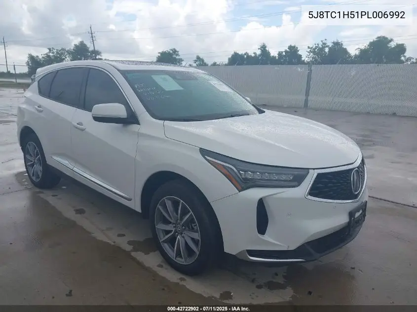 2023 Acura Rdx Technology Package VIN: 5J8TC1H51PL006992 Lot: 42722902