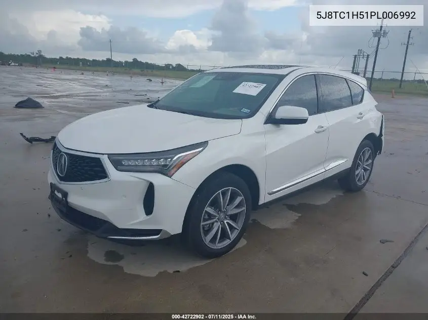 2023 Acura Rdx Technology Package VIN: 5J8TC1H51PL006992 Lot: 42722902