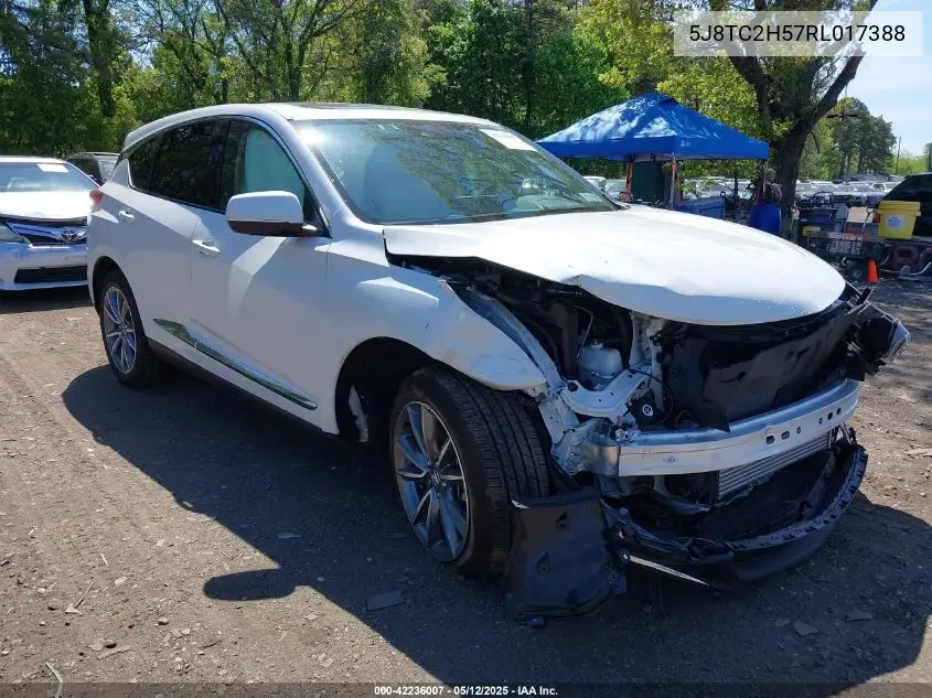 2024 Acura Rdx Technology Package VIN: 5J8TC2H57RL017388 Lot: 42236007