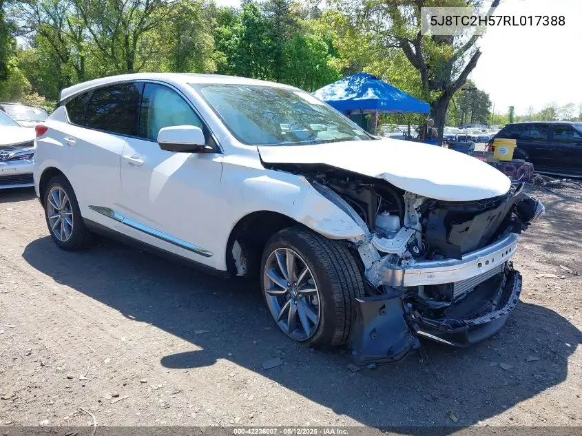 2024 Acura Rdx Technology Package VIN: 5J8TC2H57RL017388 Lot: 42236007
