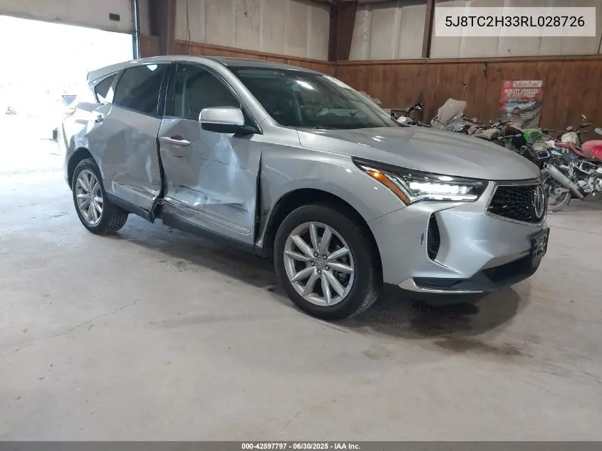 2024 Acura Rdx Standard VIN: 5J8TC2H33RL028726 Lot: 42597797