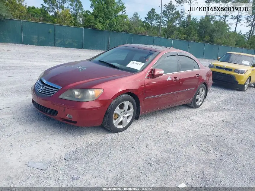 2005 Acura Rl 3.5 VIN: JH4KB165X5C019378 Lot: 42208293
