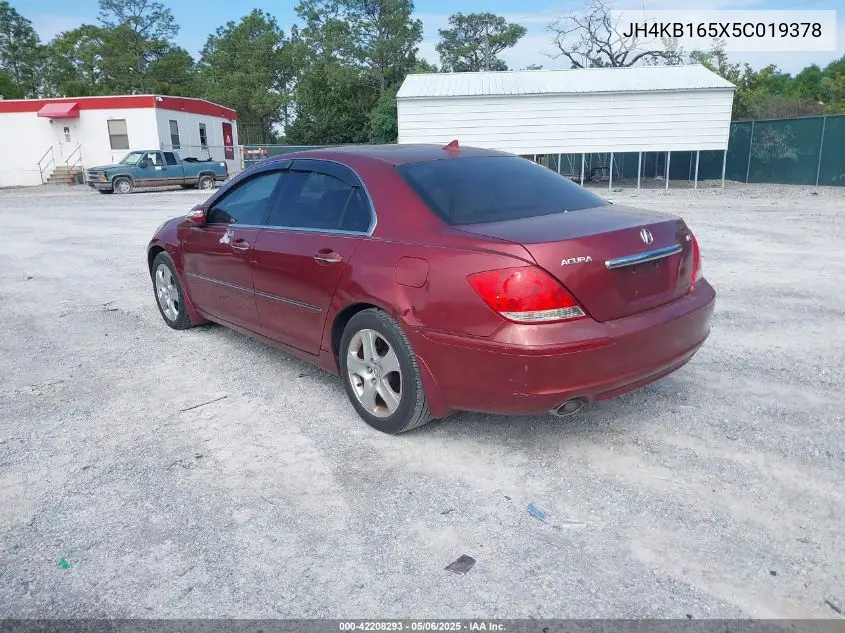 2005 Acura Rl 3.5 VIN: JH4KB165X5C019378 Lot: 42208293