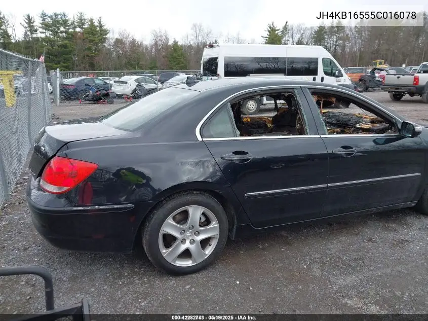 2005 Acura Rl 3.5 VIN: JH4KB16555C016078 Lot: 42282743