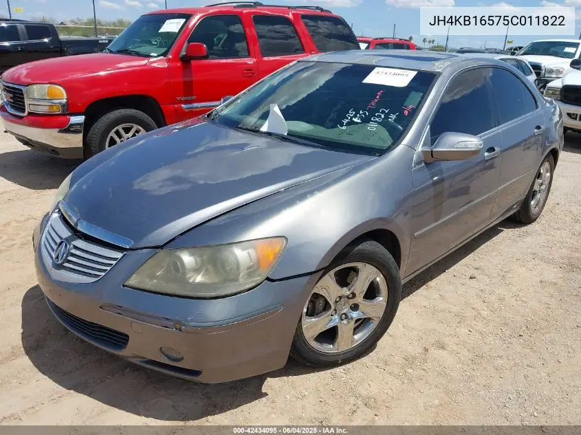 2005 Acura Rl 3.5 VIN: JH4KB16575C011822 Lot: 42434095