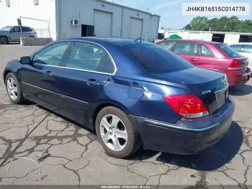 2005 Acura Rl VIN: JH4KB16515C014778 Lot: 42623043