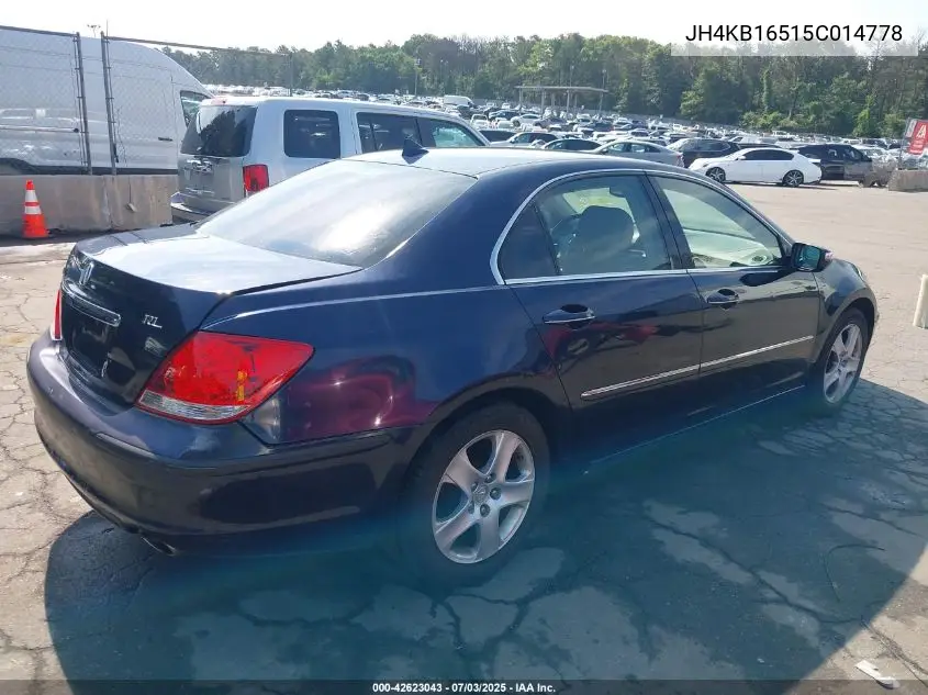 2005 Acura Rl VIN: JH4KB16515C014778 Lot: 42623043