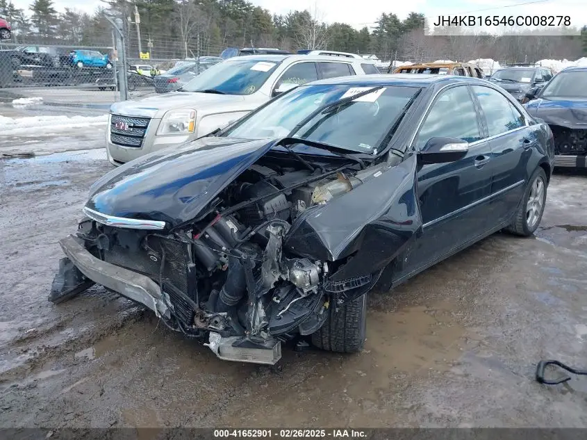 2006 Acura Rl 3.5 VIN: JH4KB16546C008278 Lot: 41652901
