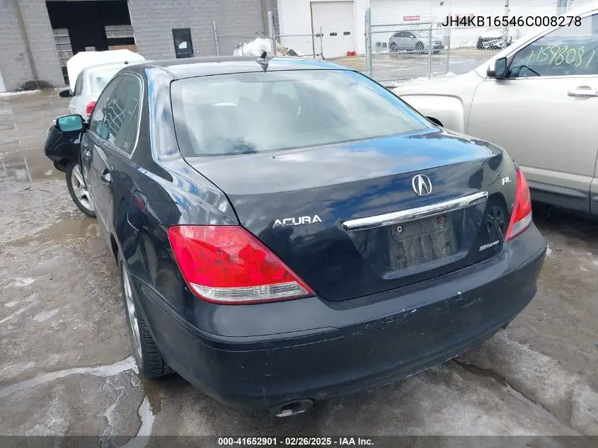 2006 Acura Rl 3.5 VIN: JH4KB16546C008278 Lot: 41652901
