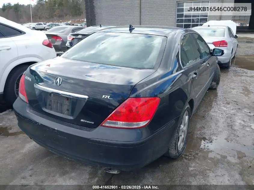 2006 Acura Rl 3.5 VIN: JH4KB16546C008278 Lot: 41652901