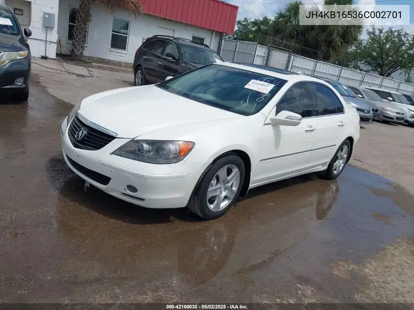 2006 Acura Rl 3.5 VIN: JH4KB16536C002701 Lot: 42160030