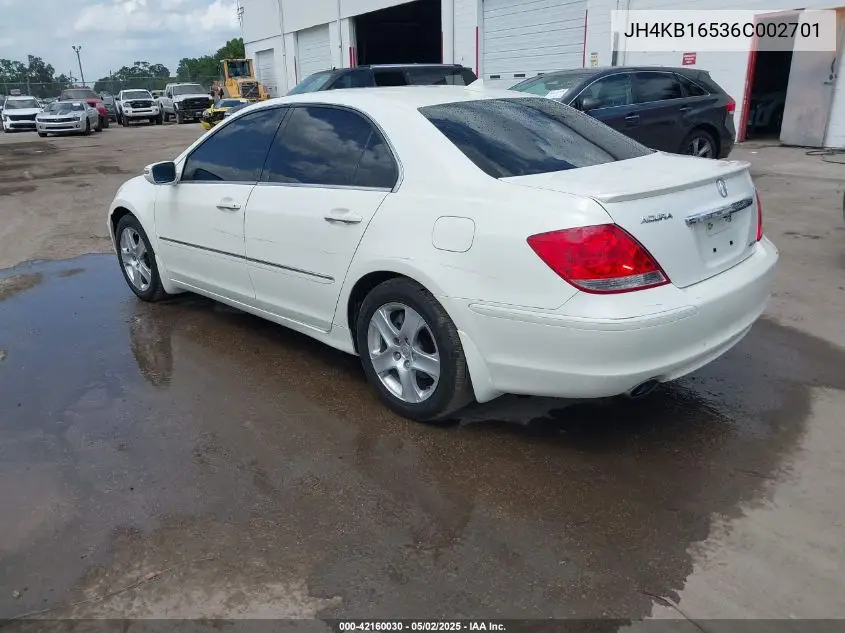 2006 Acura Rl 3.5 VIN: JH4KB16536C002701 Lot: 42160030