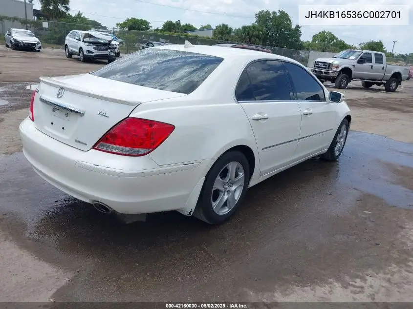 2006 Acura Rl 3.5 VIN: JH4KB16536C002701 Lot: 42160030