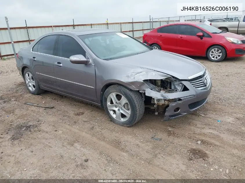 2006 Acura Rl 3.5 VIN: JH4KB16526C006190 Lot: 42351400