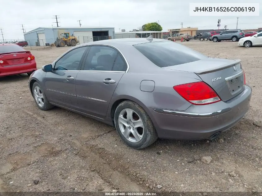 2006 Acura Rl 3.5 VIN: JH4KB16526C006190 Lot: 42351400