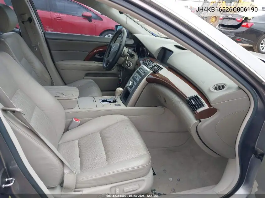 2006 Acura Rl 3.5 VIN: JH4KB16526C006190 Lot: 42351400