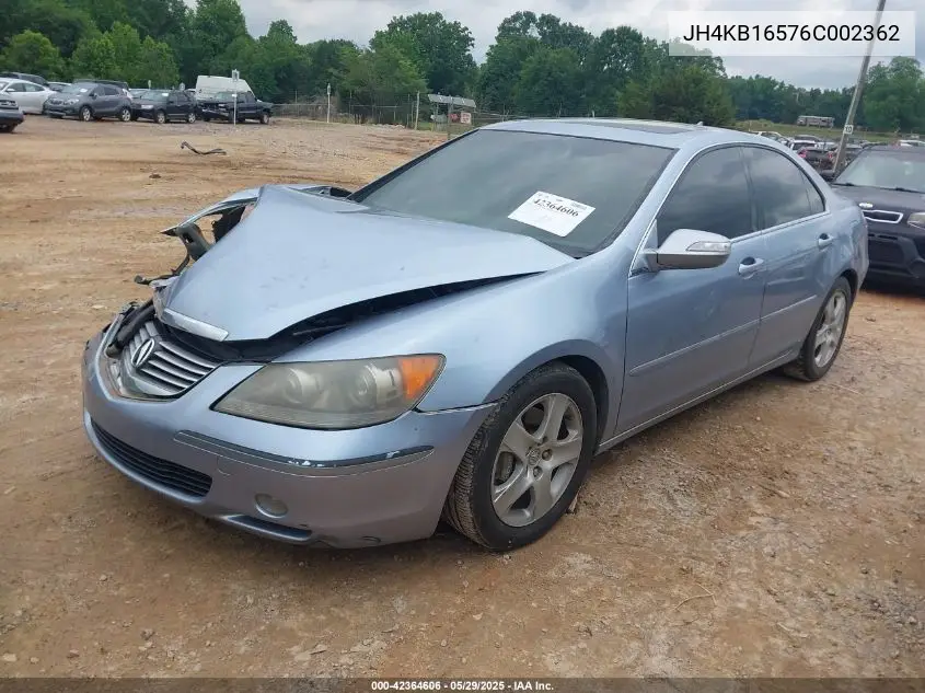 2006 Acura Rl 3.5 VIN: JH4KB16576C002362 Lot: 42364606