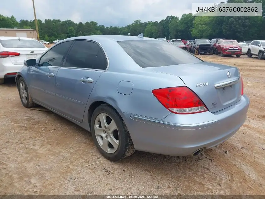 2006 Acura Rl 3.5 VIN: JH4KB16576C002362 Lot: 42364606