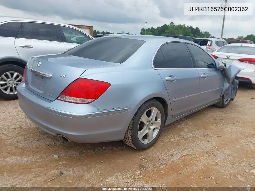 2006 Acura Rl 3.5 VIN: JH4KB16576C002362 Lot: 42364606