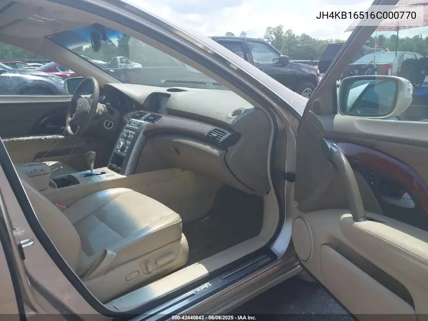 2006 Acura Rl 3.5 VIN: JH4KB16516C000770 Lot: 42440843