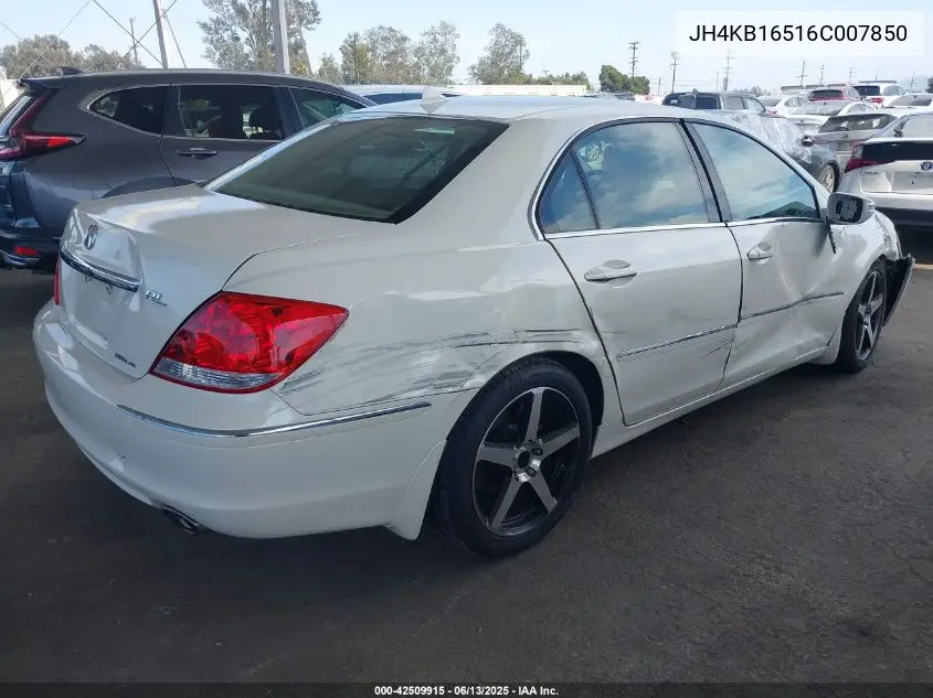 2006 Acura Rl 3.5 VIN: JH4KB16516C007850 Lot: 42509915