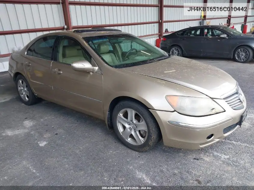 2006 Acura Rl 3.5 VIN: JH4KB16516C010442 Lot: 42646581