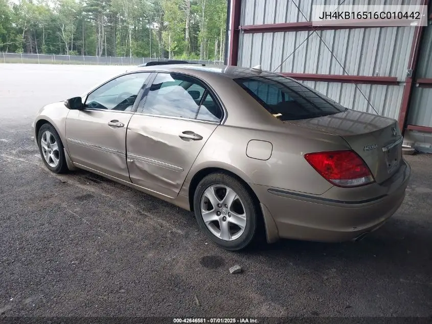 2006 Acura Rl 3.5 VIN: JH4KB16516C010442 Lot: 42646581