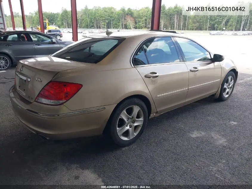 2006 Acura Rl 3.5 VIN: JH4KB16516C010442 Lot: 42646581