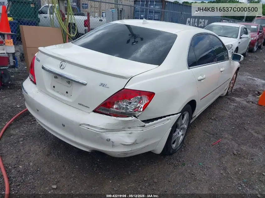 2007 Acura Rl 3.5 VIN: JH4KB16537C000500 Lot: 42219106