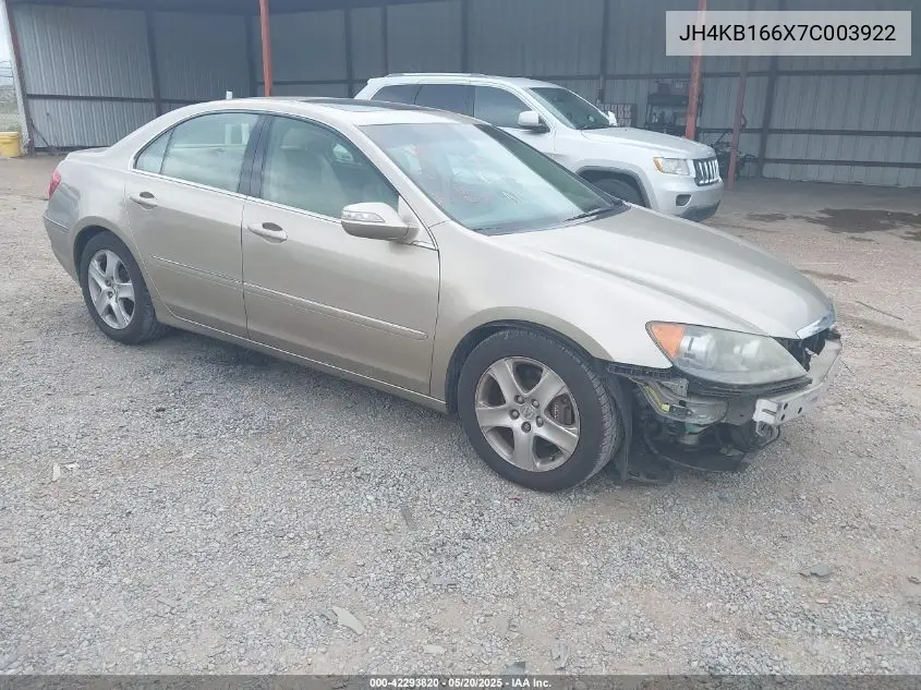 2007 Acura Rl 3.5 VIN: JH4KB166X7C003922 Lot: 42293820