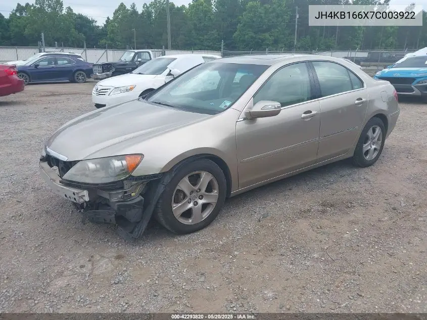 2007 Acura Rl 3.5 VIN: JH4KB166X7C003922 Lot: 42293820
