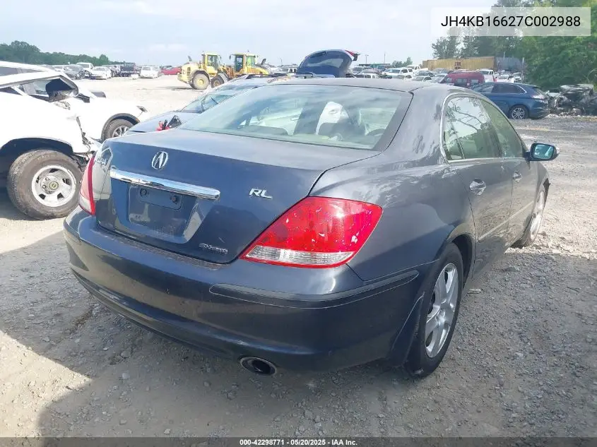 2007 Acura Rl 3.5 VIN: JH4KB16627C002988 Lot: 42298771