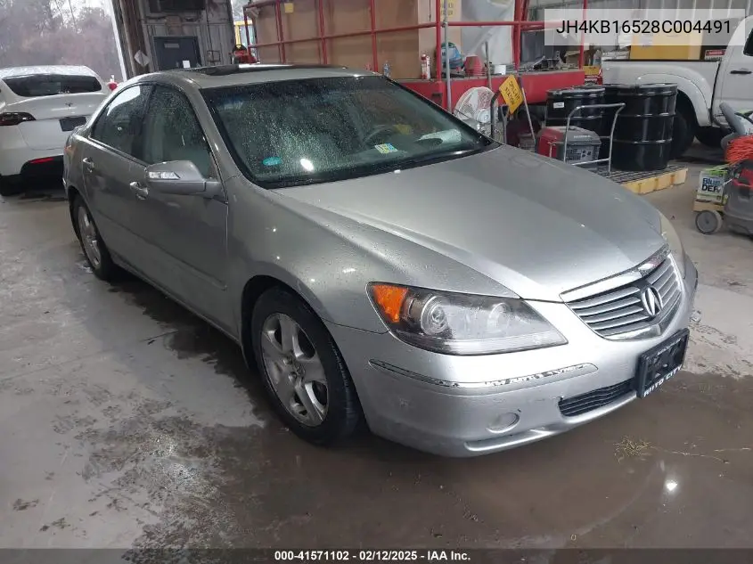 2008 Acura Rl 3.5 VIN: JH4KB16528C004491 Lot: 41571102