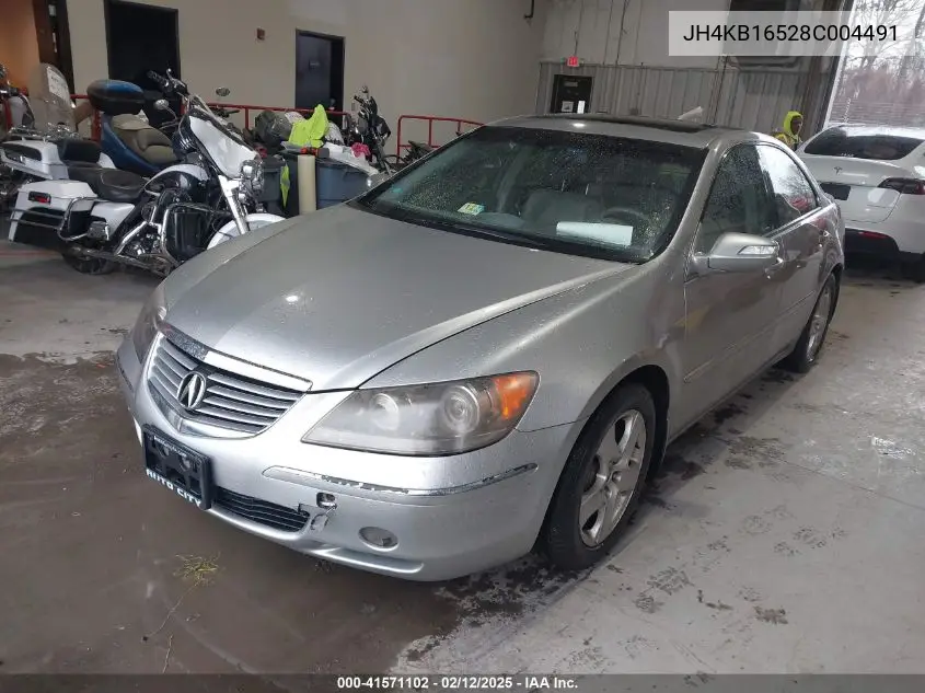 2008 Acura Rl 3.5 VIN: JH4KB16528C004491 Lot: 41571102