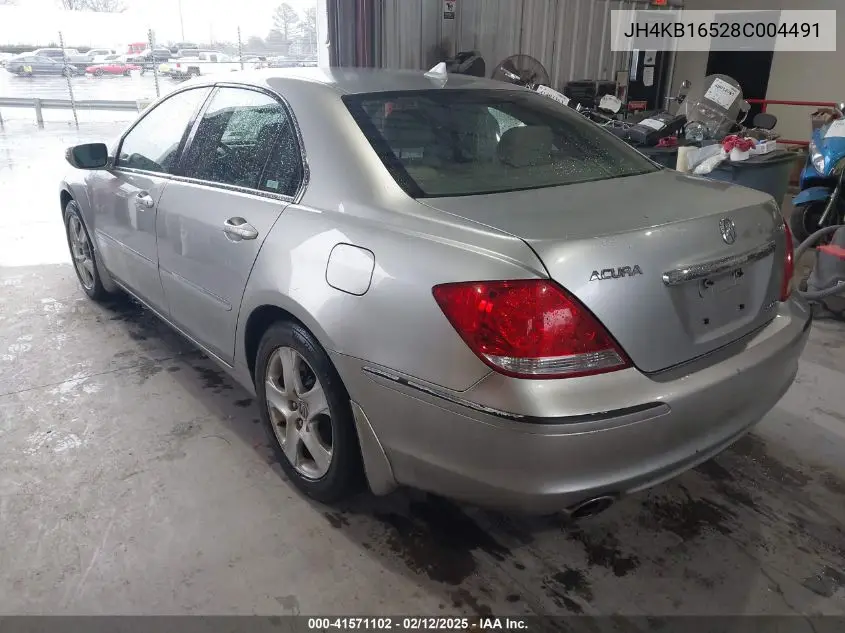 2008 Acura Rl 3.5 VIN: JH4KB16528C004491 Lot: 41571102